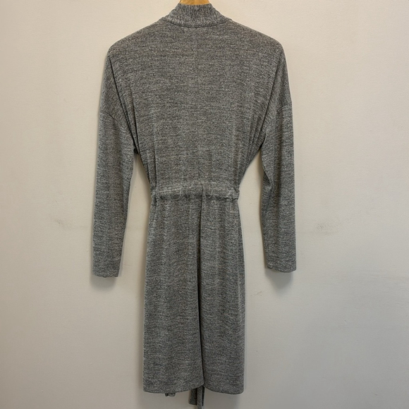 BANANA REPUBLIC long cardigan duster robe kimono style self tying belt grey lge - Picture 5 of 14